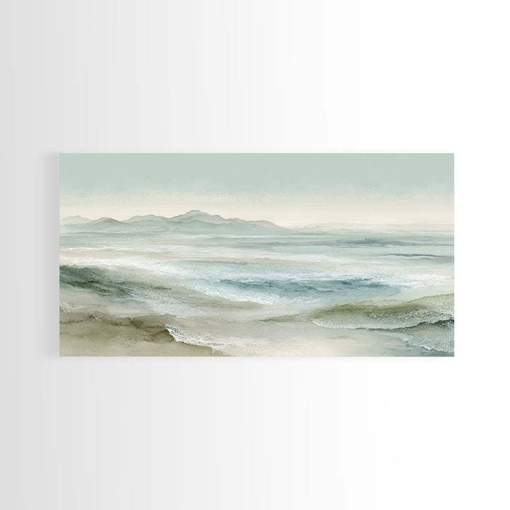 Coastal Shells and Water Study Canvas Print, Medical Office Art, Printable Art, Office Decor, Fine Art, Calm, Medical Wall Art, MOA-2x1-64