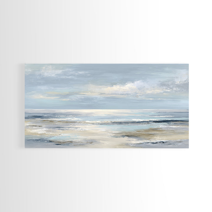 Peaceful Ocean Horizon Framed Canvas Print, Medical Office Art, Minimalist Art, Office Decor, Calm, Educational Poster, MOA-2x1-72