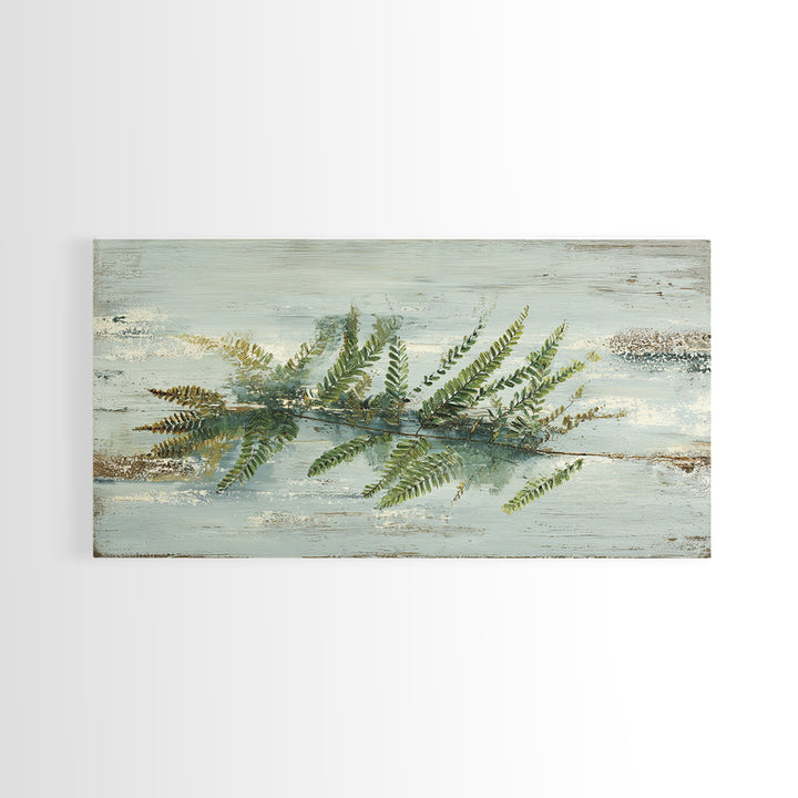 Minimal Green Fern Specimen Canvas Print, Medical Office Art, Medical Decor, Office Decor, Fine Art, Calm, Science Art, MOA-2x1-76