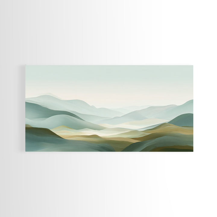 Minimal Sunrise over Rounded Hills Framed Canvas Print, Medical Office Art, Printable Art, Office Decor, Fine Art, Calm, MOA-2x1-91