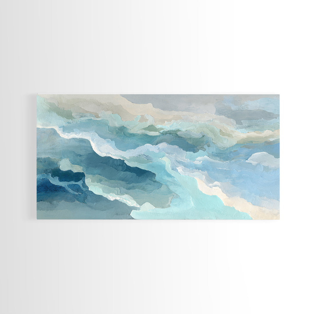 Calming Blue Abstract Canvas Print, Medical Office Art, Animal Art, Office Decor, Abstract Art, Calm, Heart Anatomy Print, MOA-2x1-93