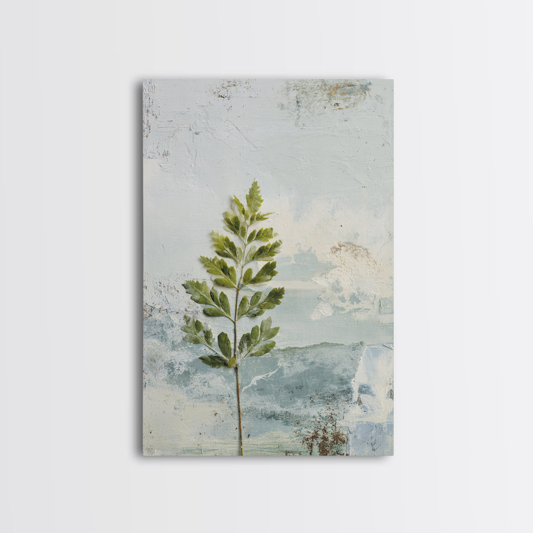 Minimal Green Fern Specimen Canvas Print, Medical Office Art, Anatomy Art, Office Decor, Fine Art, Calm, Statement Artwork, MOA-2x3-16