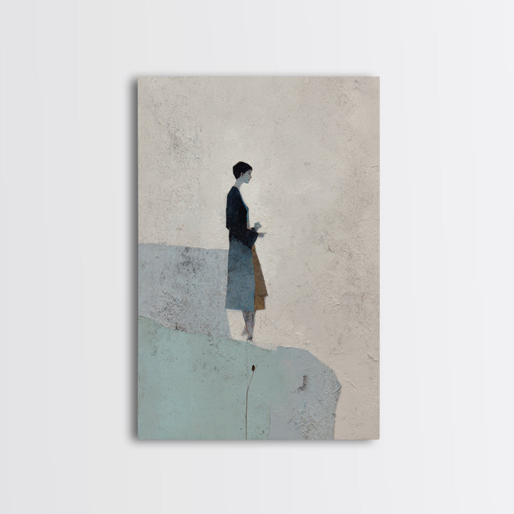 Simple Line Figure Framed Canvas Print, Medical Office Art, Boho Decor, Office Decor, Fine Art, Calm, Printable Wall Art, MOA-2x3-2