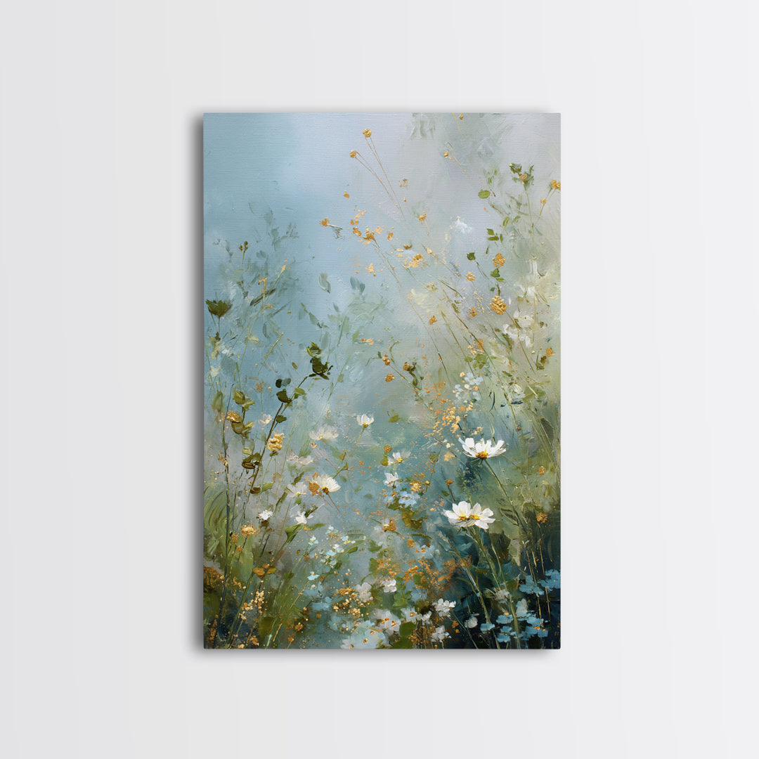 Sunlit Meadow with Wildflowers and Calm Mood Canvas Print, Medical Office Art, Digital Wall Art, Office Decor, Calm, MOA-2x3-20