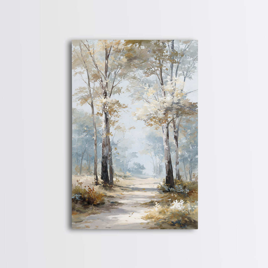 Gentle Forest Path Framed Canvas Print, Medical Office Art, Wall Art, Office Decor, Oil Painting, Calm, Printable Card, MOA-2x3-25