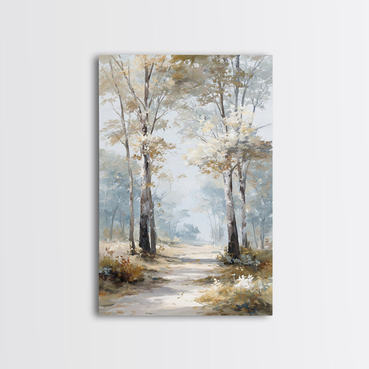 Gentle Forest Path Framed Canvas Print, Medical Office Art, Wall Art, Office Decor, Oil Painting, Calm, Printable Card, MOA-2x3-25