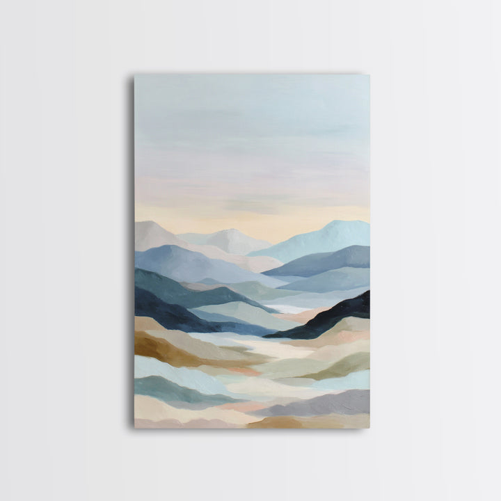 Minimal Sunrise over Rounded Hills Canvas Print, Medical Office Art, Statement Artwork, Office Decor, Fine Art, Calm, MOA-2x3-31