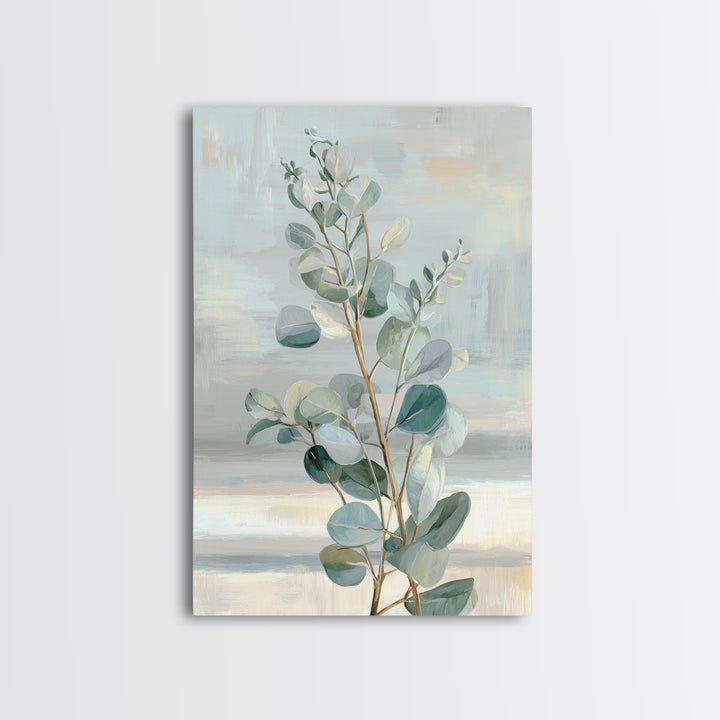 Botanical Eucalyptus Branch Canvas Print, Medical Office Art, Office Decor, Watercolor Art, Calm, Teal Wall Art, MOA-2x3-35