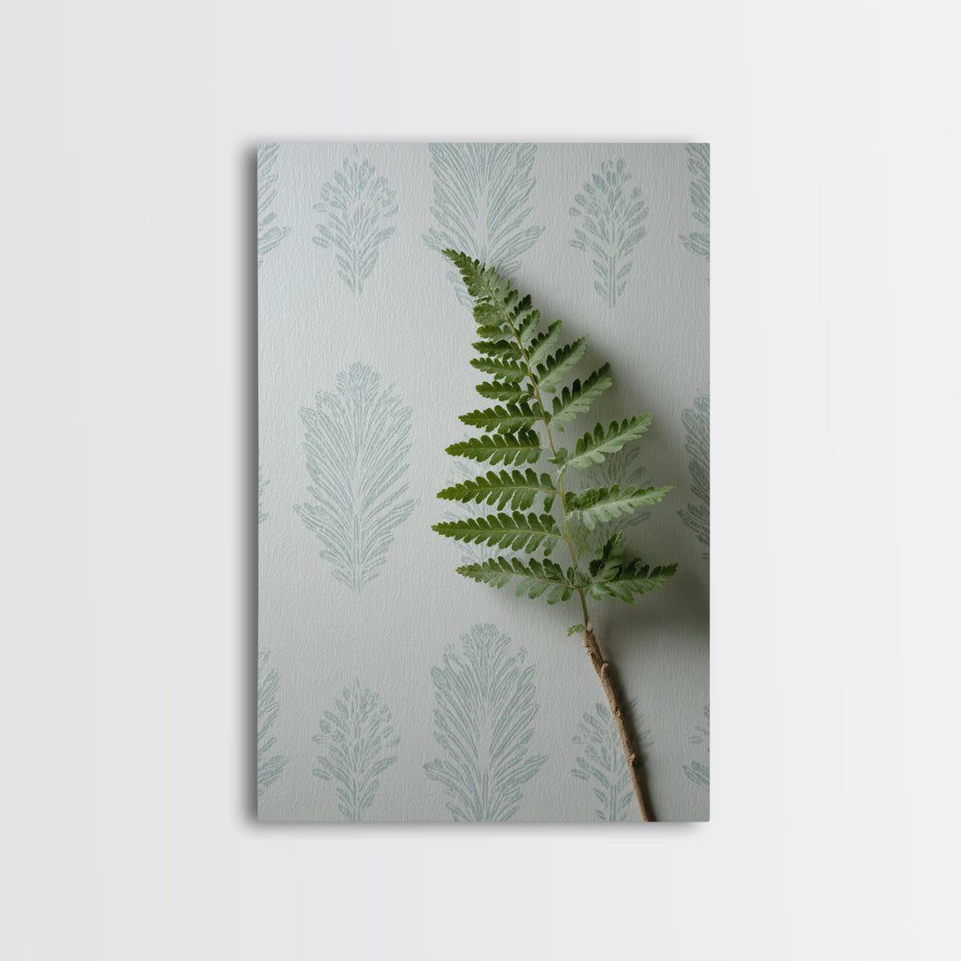 Minimal Green Fern Specimen Canvas Print, Medical Office Art, Fine Art Print, Office Decor, Fine Art, Calm, Wall Decor, MOA-2x3-40
