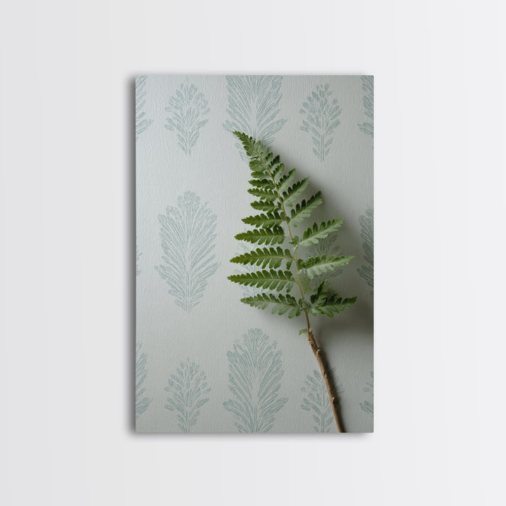 Minimal Green Fern Specimen Canvas Print, Medical Office Art, Fine Art Print, Office Decor, Fine Art, Calm, Wall Decor, MOA-2x3-40