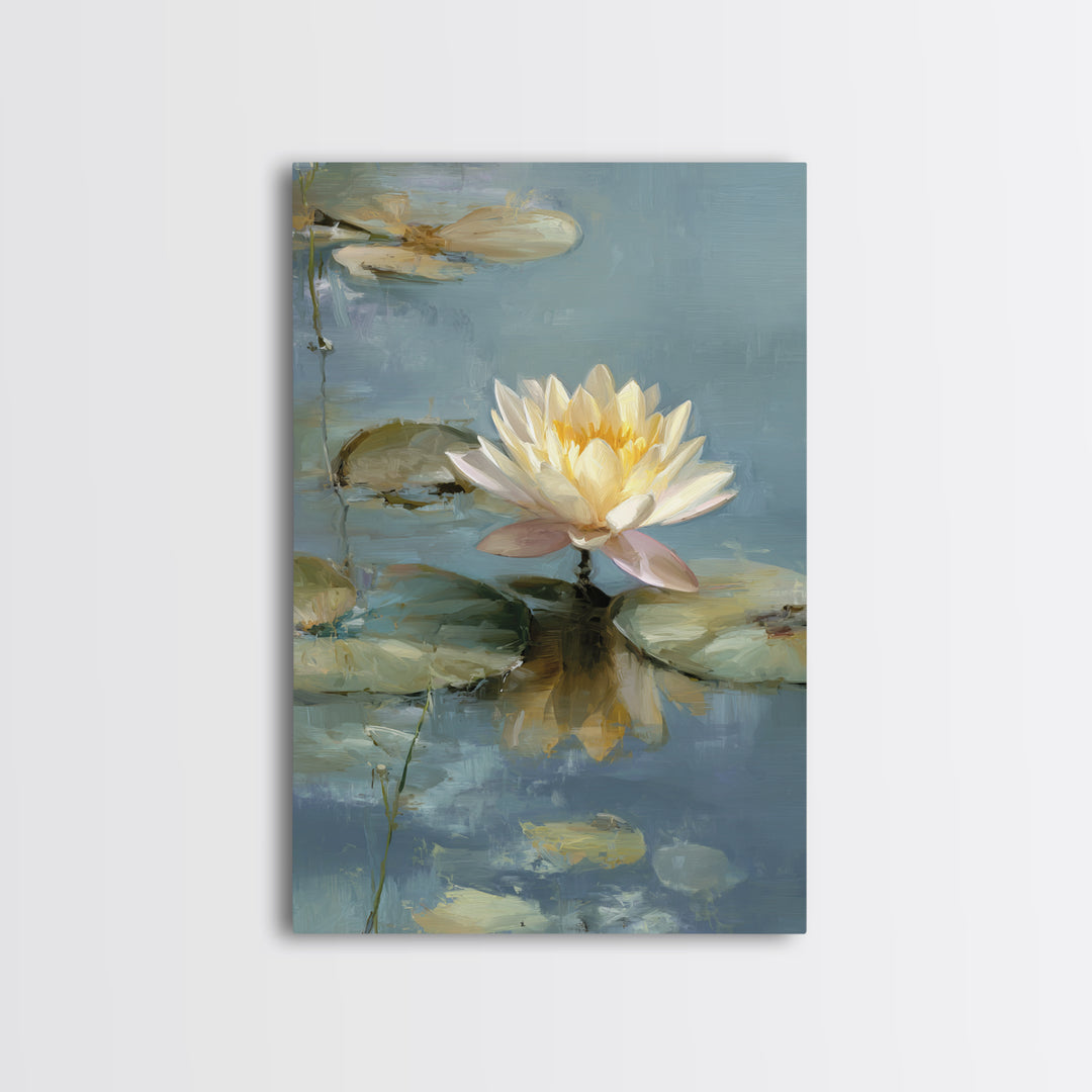 Lotus Flower Floating on Still Water Canvas Print, Medical Office Art, Office Decor, Calm, Brain Poster, Healthcare Wall Art, MOA-2x3-67