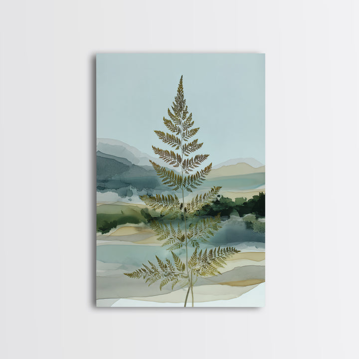 Minimal Green Fern Specimen Framed Canvas Print, Medical Office Art, Printable Art, Office Decor, Calm, Medical Wall Art, MOA-2x3-88