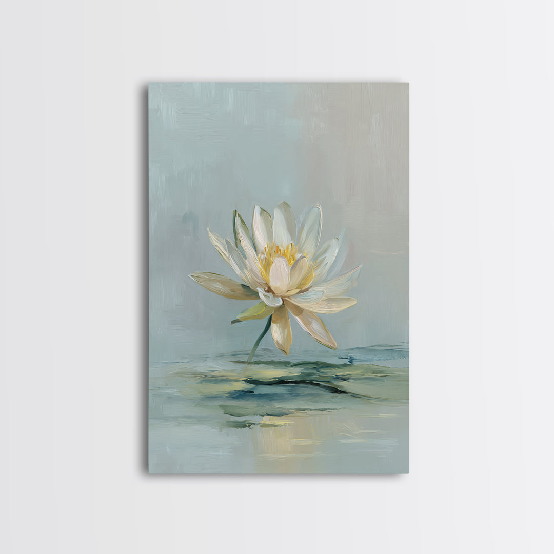Lotus Flower Floating on Still Water Canvas Print, Medical Office Art, Anatomy Wall Art, Office Decor, Watercolor Art, Calm, MOA-2x3-91