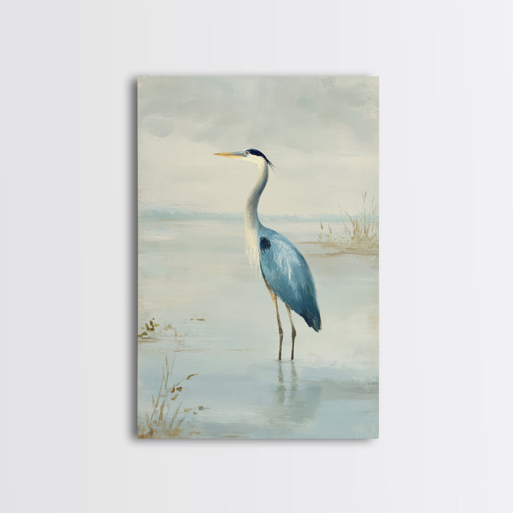 Blue Heron Standing Framed Canvas Print, Medical Office Art, Medical Student Gift, Office Decor, Fine Art, Calm, Anatomy Poster, MOA-2x3-94