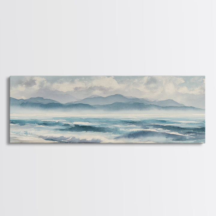 Coastal Shells and Water Study Framed Canvas Print, Medical Office Art, Heart Anatomy Print, Office Decor, Fine Art, Calm, MOA-3x1-12