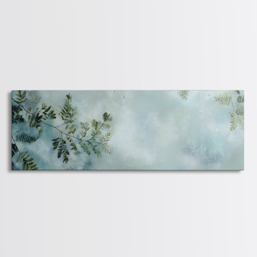 Minimal Green Fern Specimen Canvas Print, Medical Office Art, Nurse Wall Art, Office Decor, Fine Art, Calm, Room Decor, MOA-3x1-24