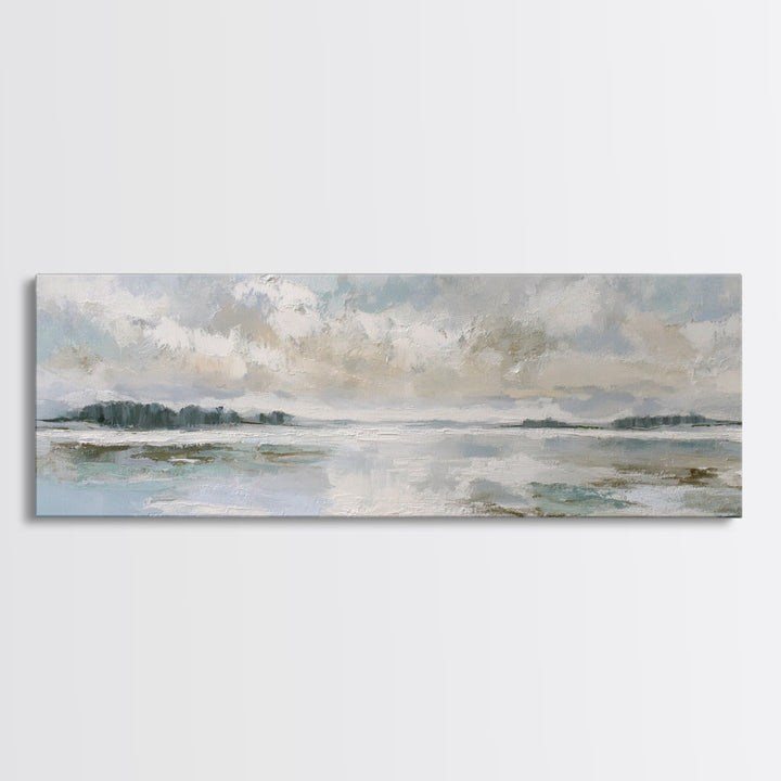 Coastal Shells and Water Study Canvas Print, Medical Office Art, Medical School, Office Decor, Fine Art, Calm, Minimalist Decor, MOA-3x1-36