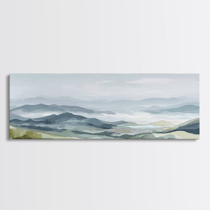 Minimal Sunrise over Rounded Hills Canvas Print, Medical Office Art, Fine Art Print, Office Decor, Fine Art, Calm, Wall Decor, MOA-3x1-39