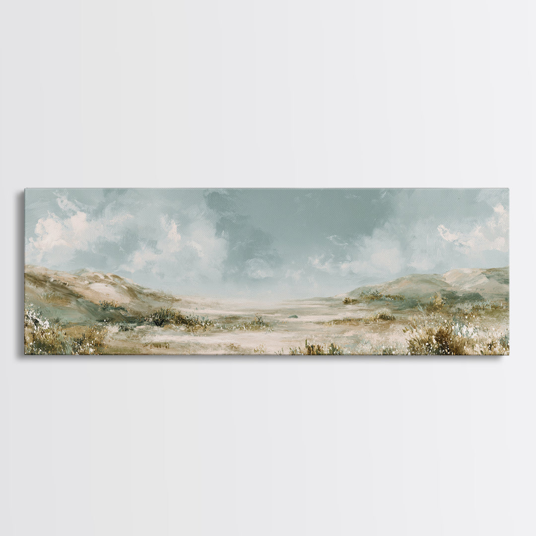 Sunlit Meadow with Wildflowers and Calm Mood Canvas Print, Medical Office Art, Anatomy Art, Office Decor, Watercolor Art, Calm, MOA-3x1-4