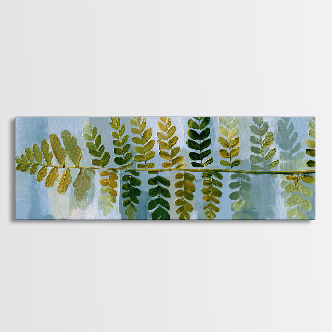 Minimal Green Fern Specimen Canvas Print, Medical Office Art, Art Print, Office Decor, Fine Art, Calm, Printable Art, MOA-3x1-48