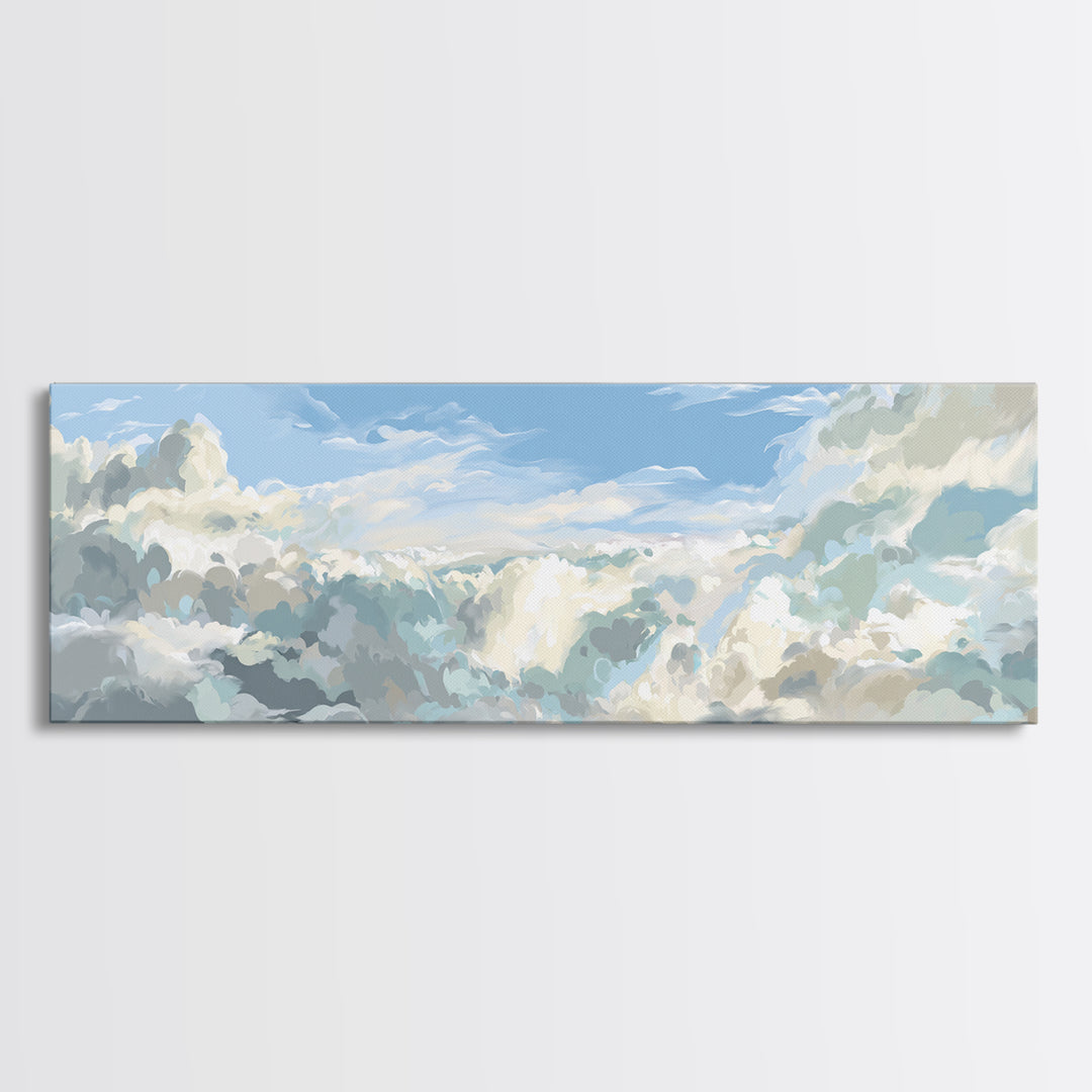Sky and Cloud Scene Canvas Print, Medical Office Art, Medical Wall Art, Office Decor, Abstract Art, Calm, Neutral Decor, MOA-3x1-49
