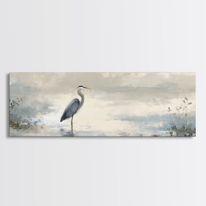 Blue Heron Standing Canvas Print, Medical Office Art, Educational Poster, Office Decor, Fine Art, Calm, Fine Art Print, MOA-3x1-6