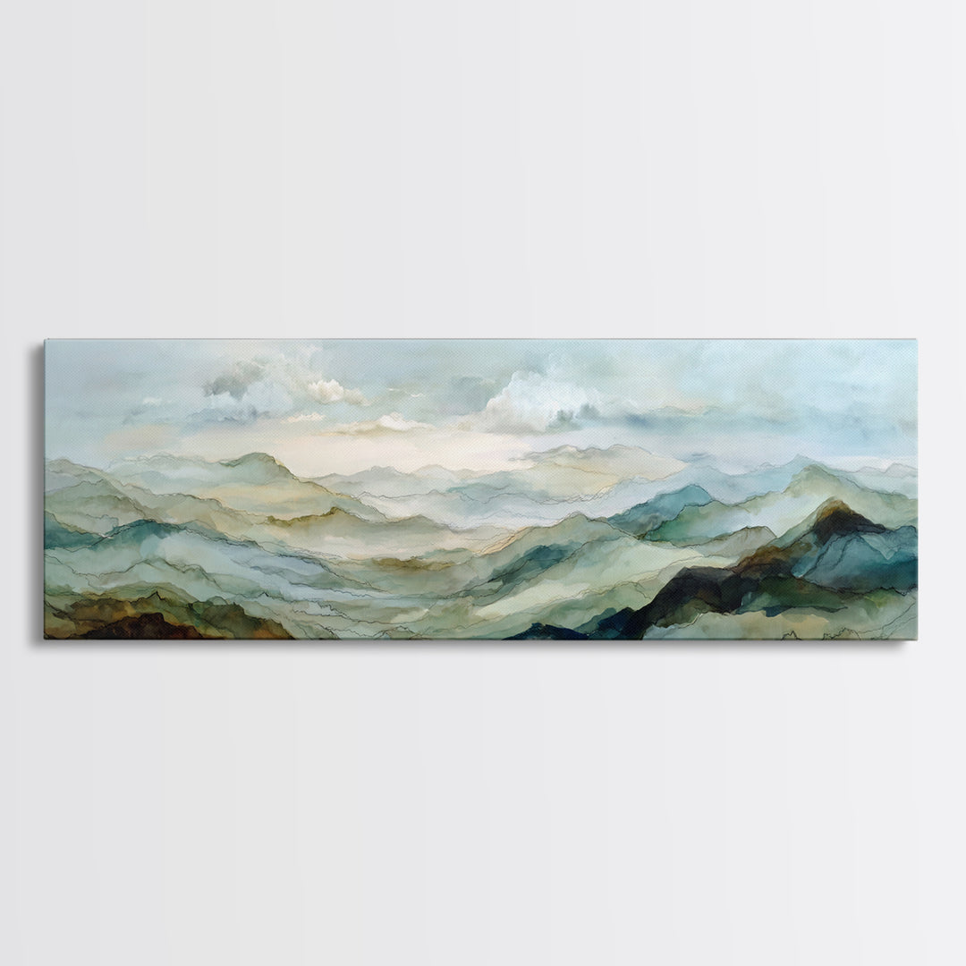 Soft Mountain Landscape Canvas Print, Medical Office Art, Medical Office Decor, Office Decor, Fine Art, Calm, Nurse Wall Art, MOA-3x1-66