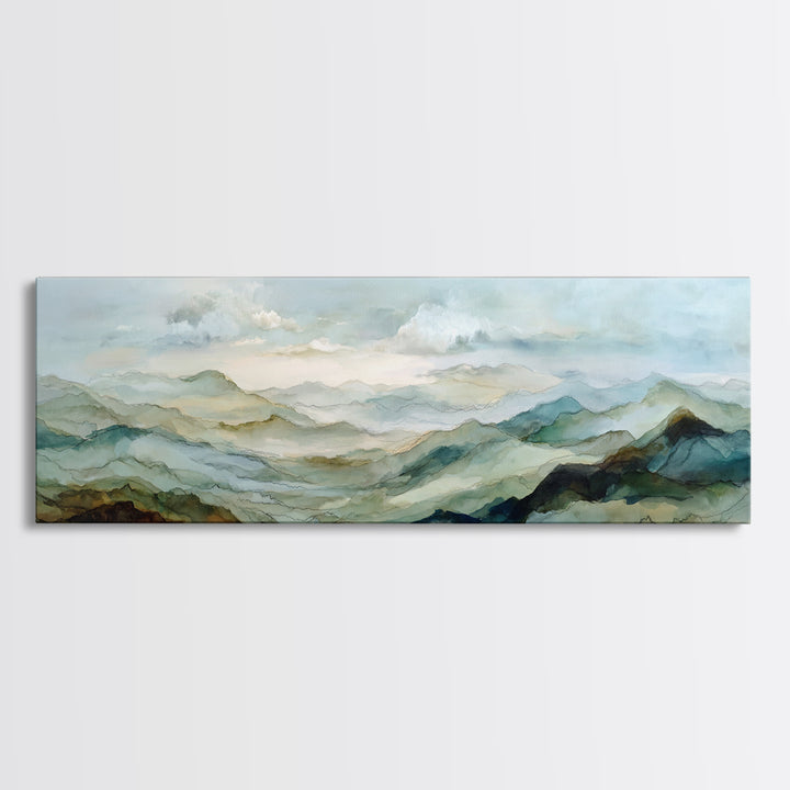 Soft Mountain Landscape Canvas Print, Medical Office Art, Medical Office Decor, Office Decor, Fine Art, Calm, Nurse Wall Art, MOA-3x1-66