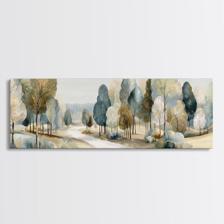 Gentle Forest Path Framed Canvas Print, Medical Office Art, Educational Poster, Office Decor, Fine Art, Calm, Fine Art Print, MOA-3x1-81