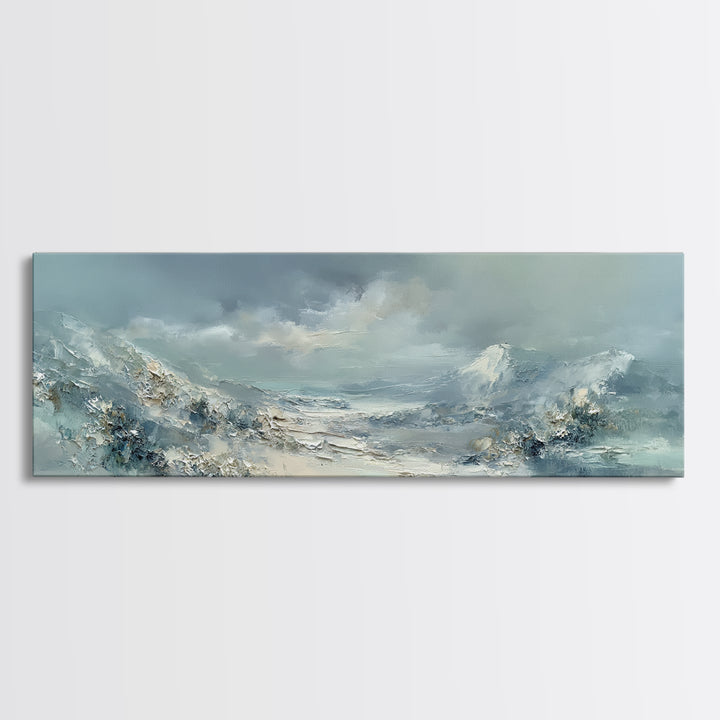 Soft Mountain Landscape Framed Canvas Print, Medical Office Art, Anatomy Poster, Office Decor, Watercolor Art, Calm, MOA-3x1-90