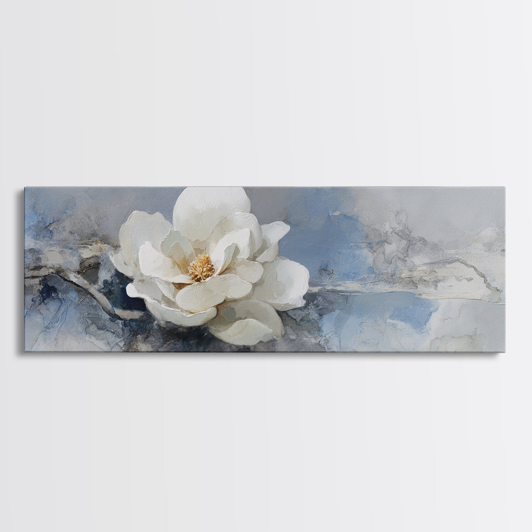 White Orchid on Gray Stone Surface Canvas Print, Medical Office Art, Brain Poster, Office Decor, Fine Art, Calm, Medical School, MOA-3x1-94