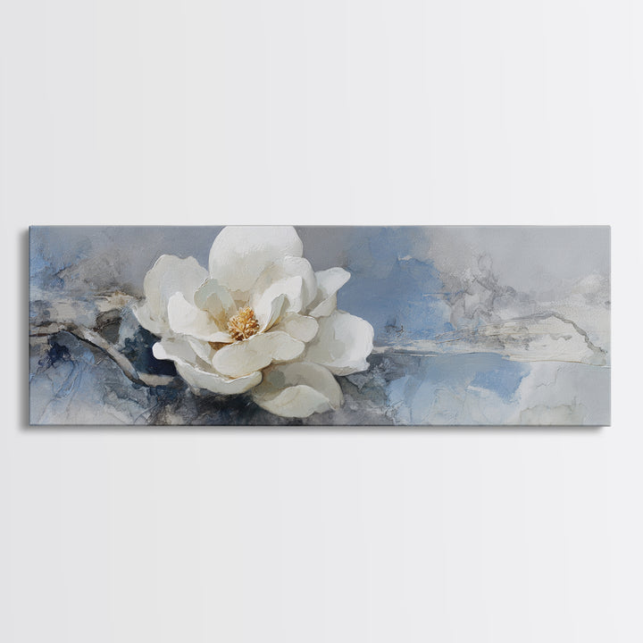 White Orchid on Gray Stone Surface Canvas Print, Medical Office Art, Brain Poster, Office Decor, Fine Art, Calm, Medical School, MOA-3x1-94