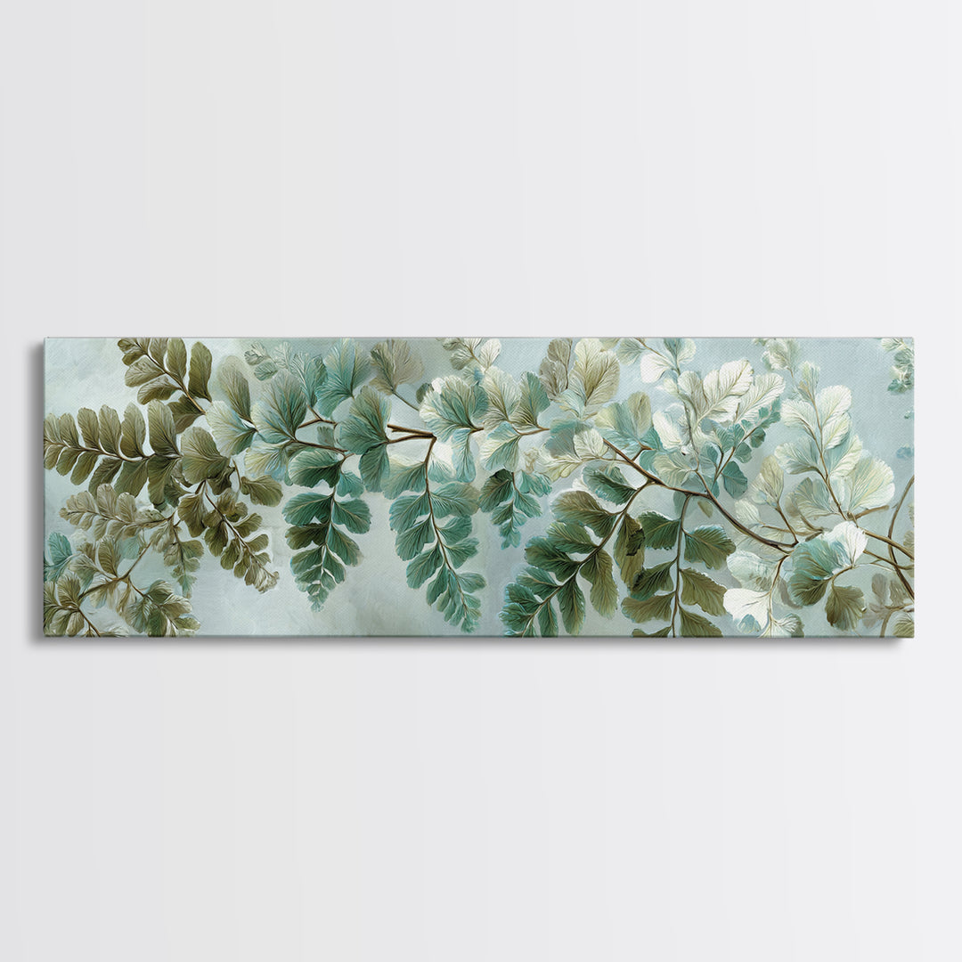 Minimal Green Fern Specimen Canvas Print, Medical Office Art, Neutral Decor, Office Decor, Fine Art, Calm, Wall Art, Home Decor, MOA-3x1-96