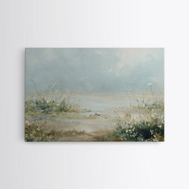 Sunlit Meadow with Wildflowers and Calm Mood Canvas Print, Medical Office Art, Medical Art, Office Decor, Watercolor Art, Calm, MOA-3x2-16
