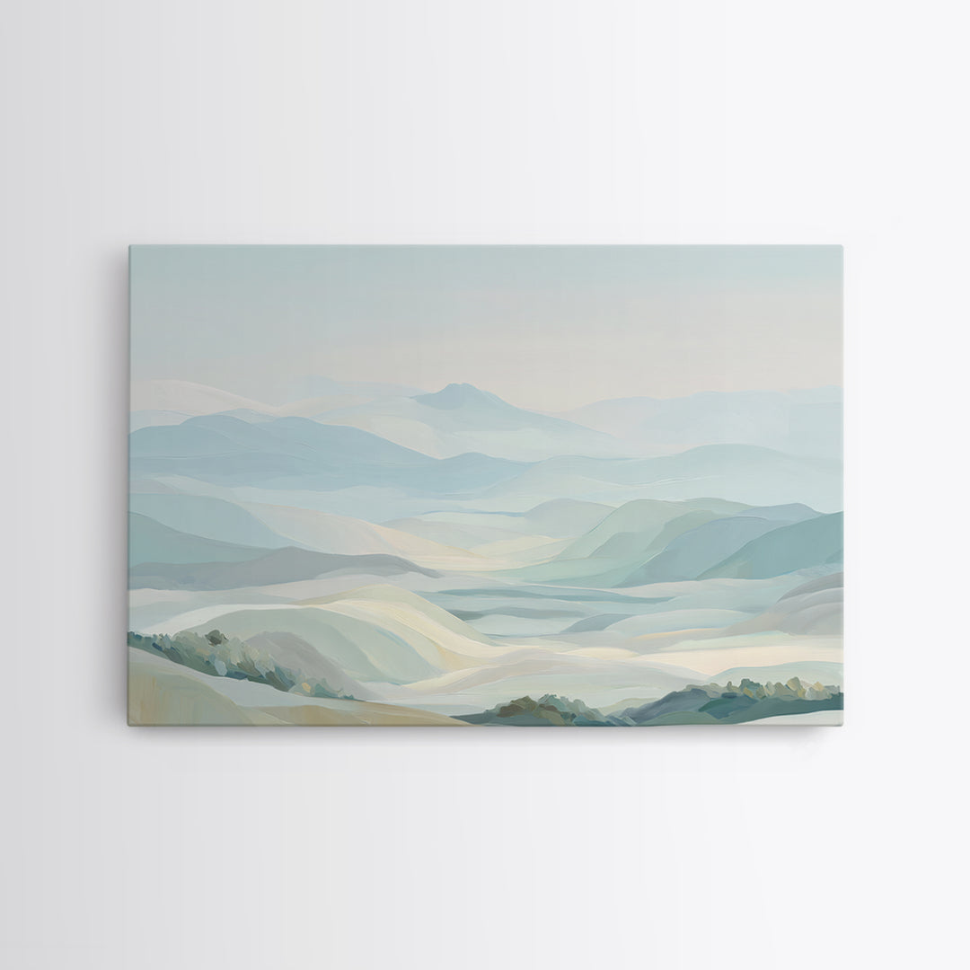 Minimal Sunrise over Rounded Hills Framed Canvas Print, Medical Office Art, Medical Wall Art, Office Decor, Fine Art, Calm, MOA-3x2-27