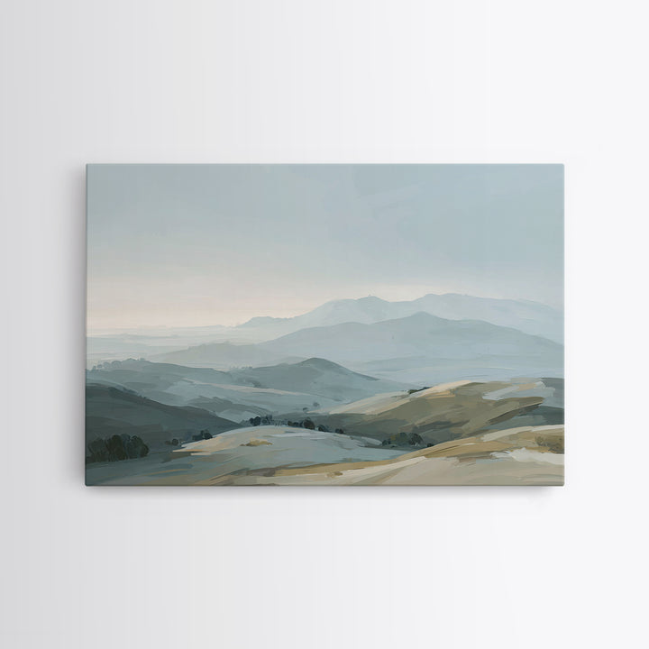 Minimal Sunrise over Rounded Hills Canvas Print, Medical Office Art, Medical Art, Office Decor, Fine Art, Calm, Biology Art, MOA-3x2-3