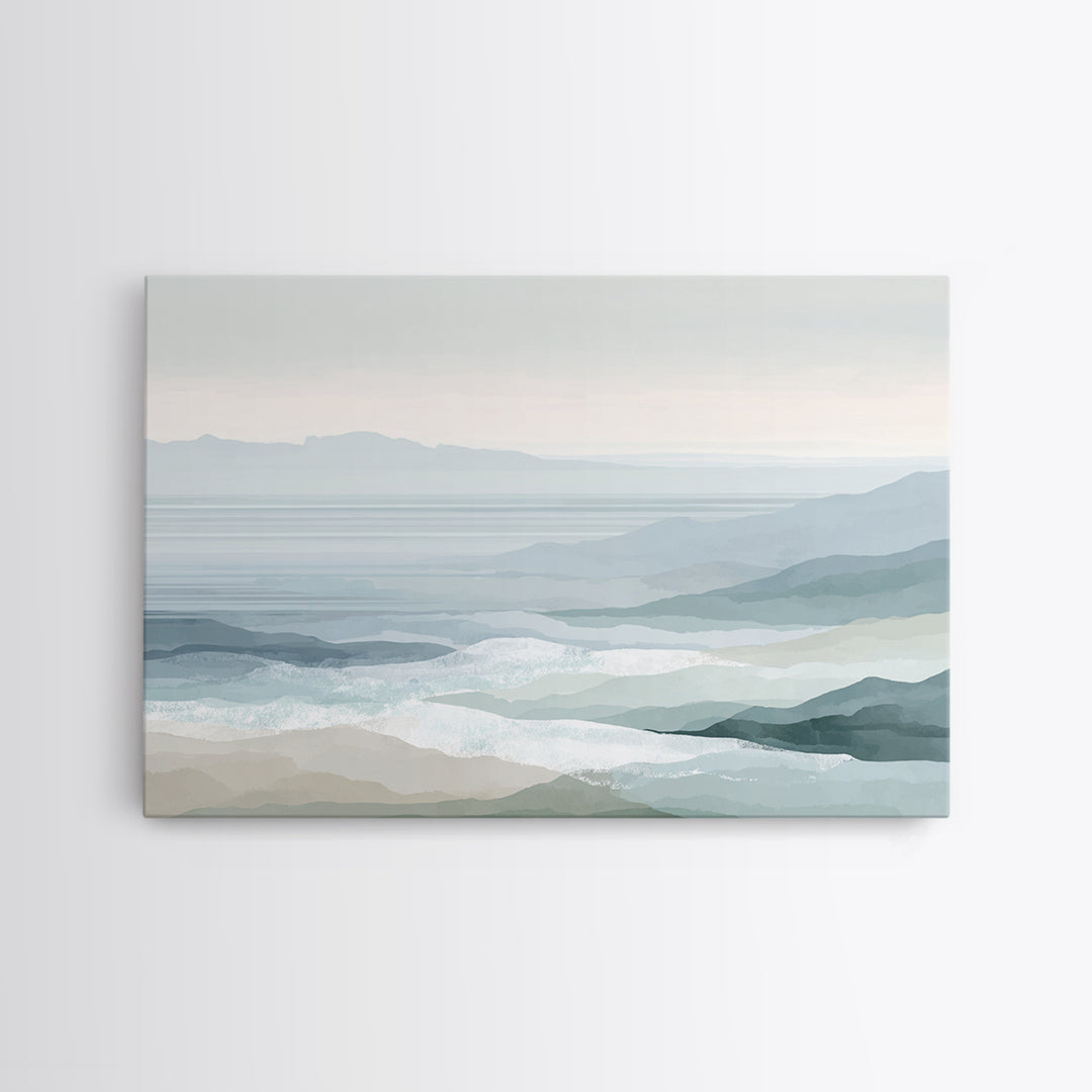 Peaceful Ocean Horizon Canvas Print, Medical Office Art, Brain Poster, Office Decor, Oil Painting, Calm, Medical School, MOA-3x2-32