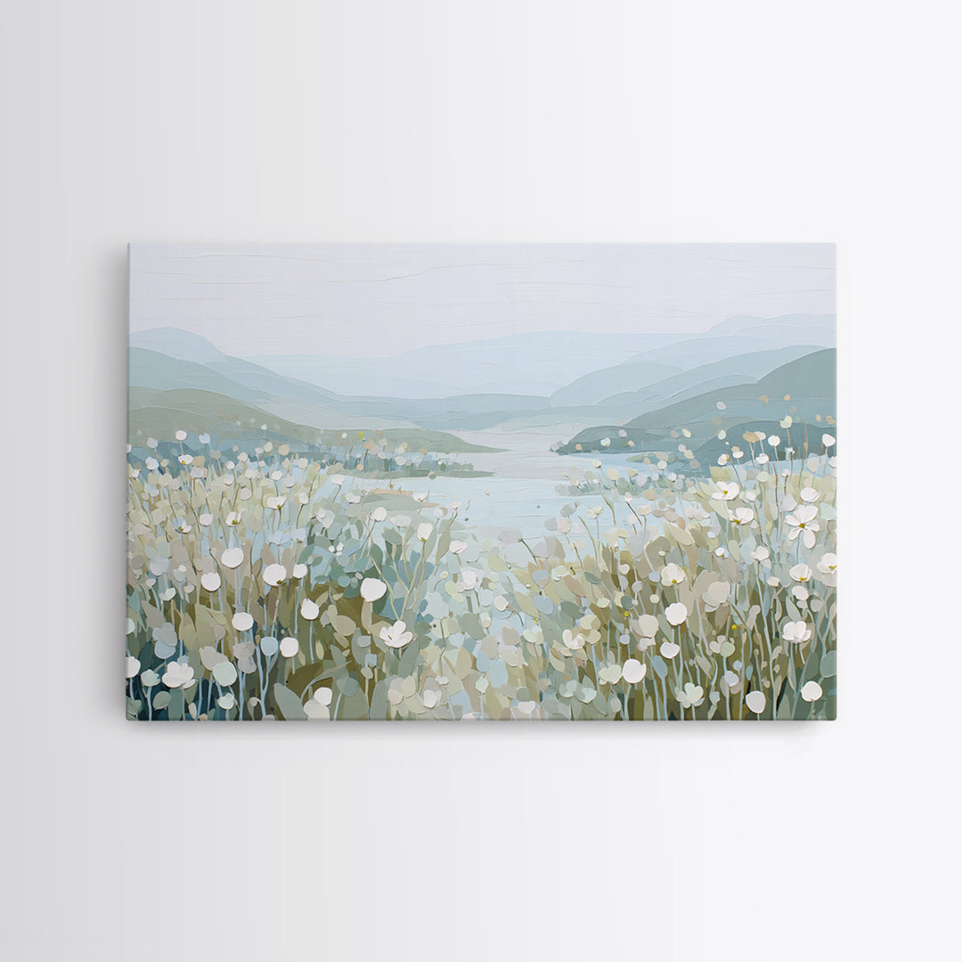 Sunlit Meadow with Wildflowers and Calm Mood Canvas Print, Medical Office Art, Medical Wall Art, Office Decor, Calm, Room Decor, MOA-3x2-40