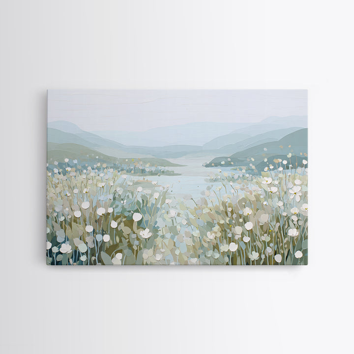 Sunlit Meadow with Wildflowers and Calm Mood Canvas Print, Medical Office Art, Medical Wall Art, Office Decor, Calm, Room Decor, MOA-3x2-40