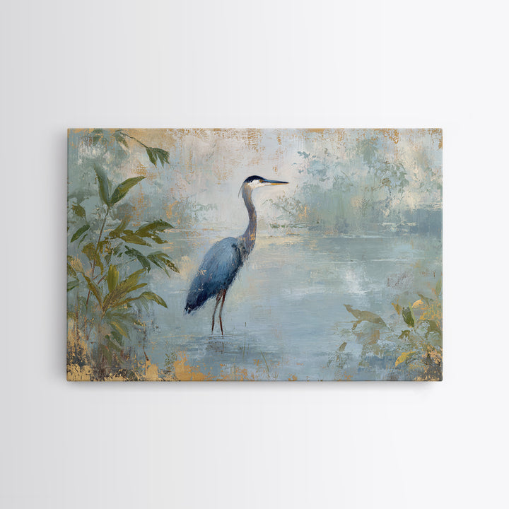 Blue Heron Standing Canvas Print, Medical Office Art, Medical Art, Office Decor, Fine Art, Calm, Biology Art, Nurse Wall Art, MOA-3x2-42