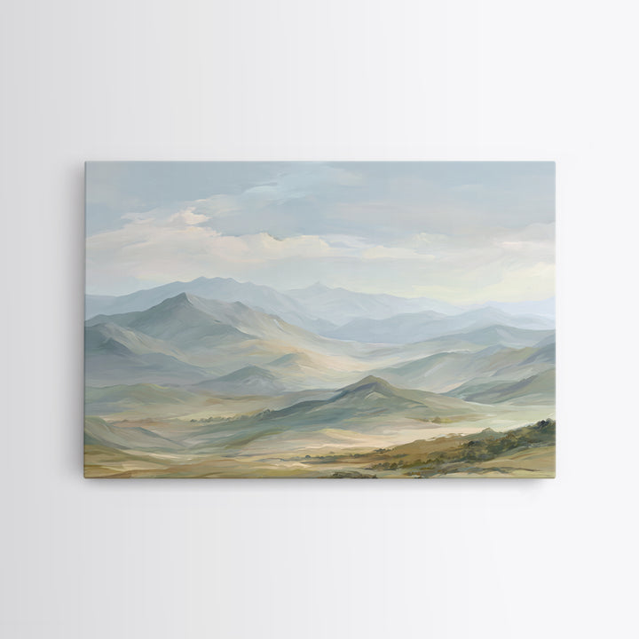 Soft Mountain Landscape Canvas Print, Medical Office Art, Anatomy Wall Art, Office Decor, Oil Painting, Calm, Neuroscience Art, MOA-3x2-54