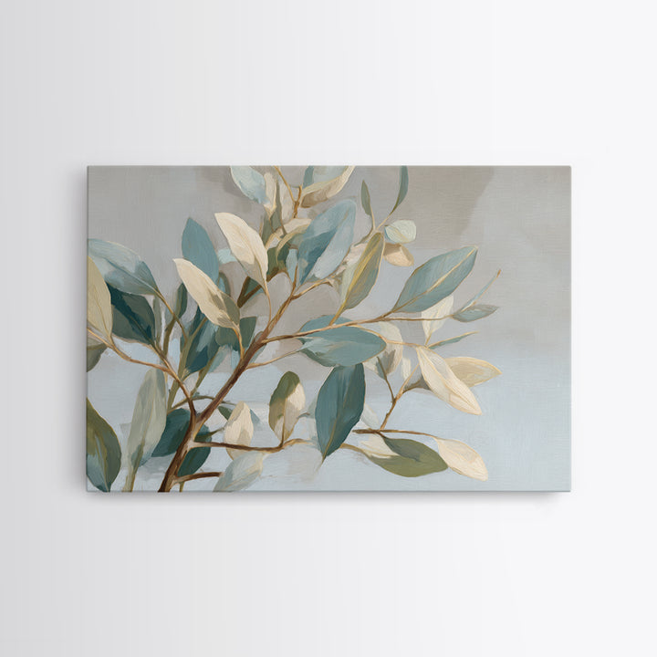 Botanical Eucalyptus Branch Framed Canvas Print, Medical Office Art, Home Decor, Office Decor, Fine Art, Calm, Medical Art, MOA-3x2-7