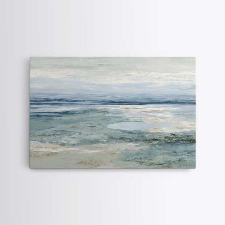 Calming Blue Abstract Framed Canvas Print, Medical Office Art, Gallery Decor, Office Decor, Abstract Art, Calm, MOA-3x2-77