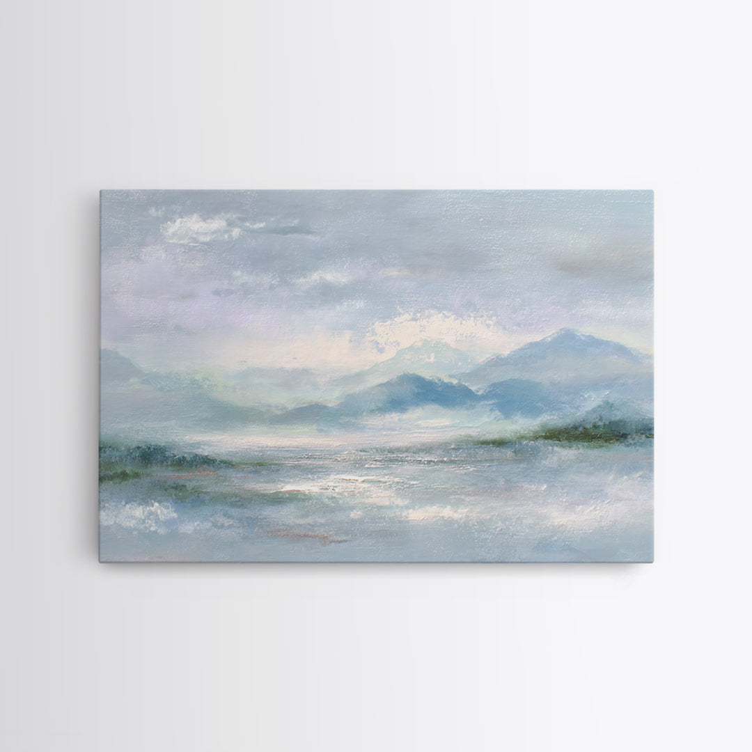 Soft Mountain Landscape Framed Canvas Print, Medical Office Art, Anatomy Art, Office Decor, Fine Art, Calm, Statement Artwork, MOA-3x2-78