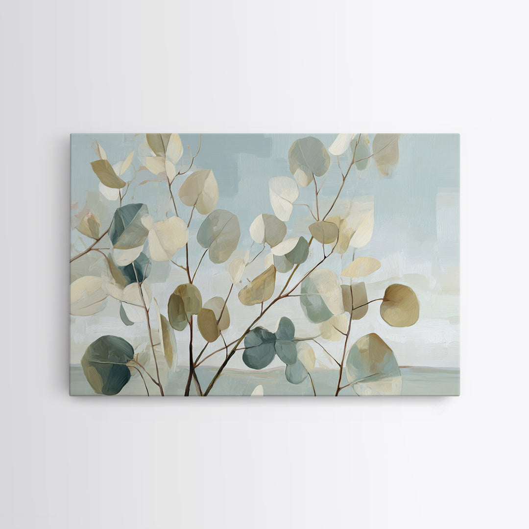 Botanical Eucalyptus Branch Framed Canvas Print, Medical Office Art, Biology Art, Office Decor, Watercolor Art, Calm, MOA-3x2-79
