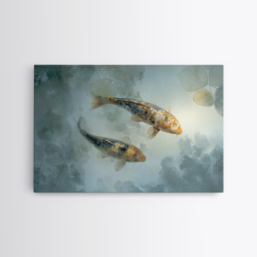 Calm Koi Fish Swimming Through Clear Water Canvas Print, Medical Office Art, Educational Poster, Office Decor, Fine Art, Calm, MOA-3x2-98