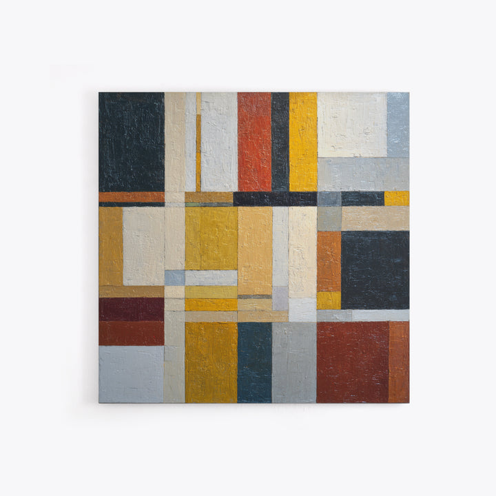 Urban Window Grid Transformed into Abstraction Framed Canvas Print, Modern Art, Art, Living Room Decor, Fine Art, Modern, MOD-1x1-12