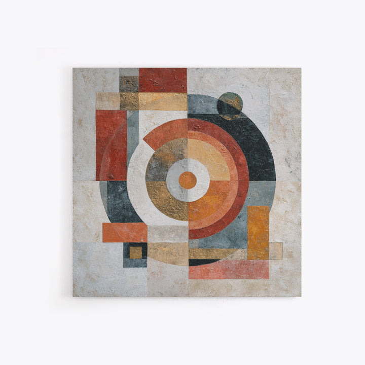 Abstract Circular Forms Framed Canvas Print, Modern Art, Abstract Wall Art, Living Room Decor, Fine Art, Modern, Neutral Decor, MOD-1x1-43