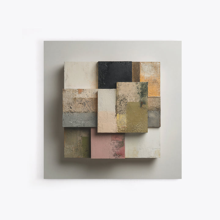 Minimal Sculpture Shapes Painted Framed Canvas Print, Modern Art, Modern Decor, Living Room Decor, Abstract Art, Modern, MOD-1x1-80