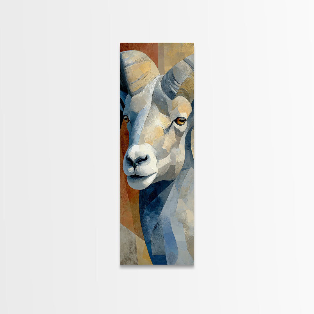 Modern Animal Portrait Canvas Print, Modern Art, Abstract Wall Art, Living Room Decor, Oil Painting, Modern, Neutral Decor, MOD-1x3-10